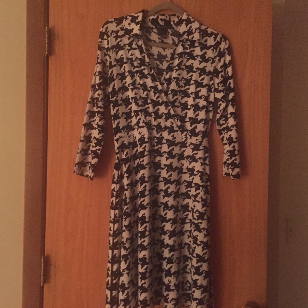 INC International Concepts black print dress med